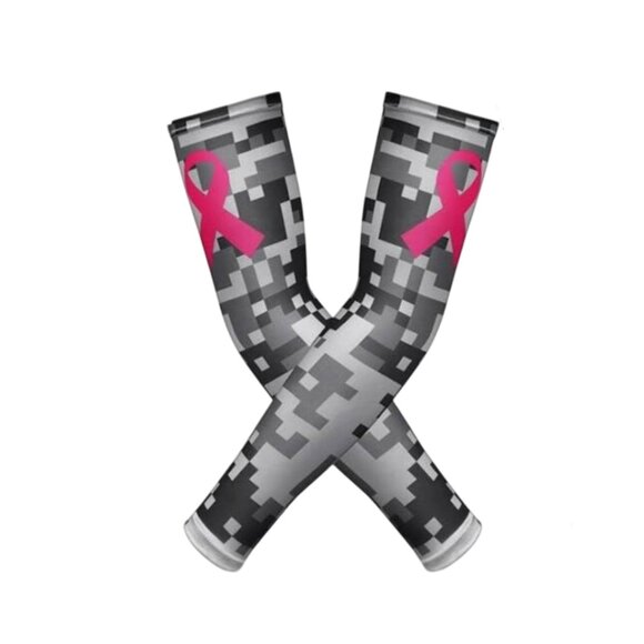 Breast Cancer Awareness Sleeves Pink Ribbon Arm Sleeves - Picture 1 of 9